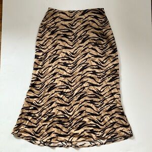 Reformation Zoe Tiger Silk Skirt